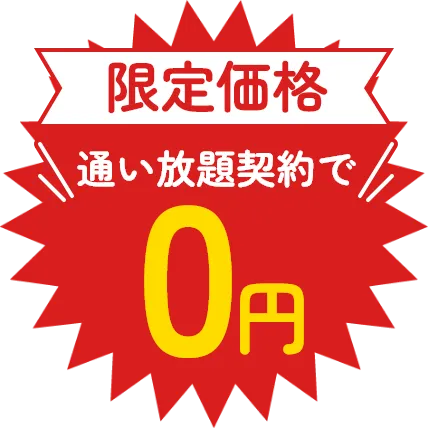 限定価格　今だけ0円