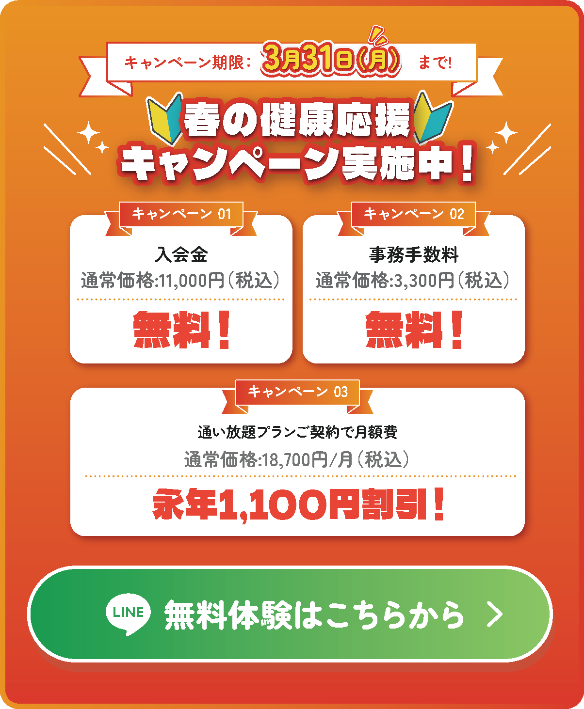 セミパーソナルジムシナジーの新春キャンペーン！入会金11,000円が0円！2ヶ月分プロテイン付きプラン最大5,400円が0円